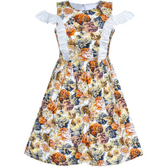Girls Dress Flower Summer Beach Dress Size 2-12 Years