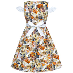 Girls Dress Flower Summer Beach Dress Size 2-12 Years