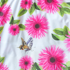 Girls Dress Flower Print Hanky Hem With Necklace Size 6-14 Years