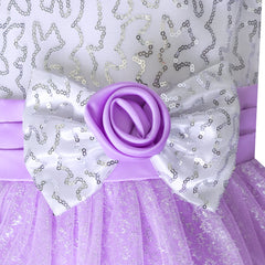 Girls Dress Flower Sparkling Sequins Belted Tulle Party Size 4-14 Years