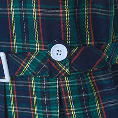 Girls Dress Khaki Button Back School Pleated Hem Size 6-14 Years