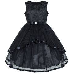 Flower Girls Dress Belted Wedding Party Bridesmaid Size 4-14 Years