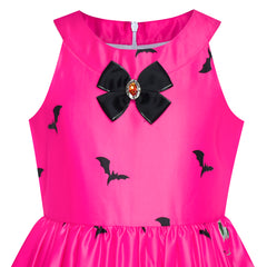 Girls Dress Halloween Witch Bat Pumpkin Costume Halter Dress Size 7-14 Years
