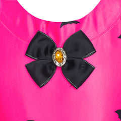 Girls Dress Halloween Witch Bat Pumpkin Costume Halter Dress Size 7-14 Years