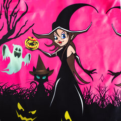 Girls Dress Halloween Witch Bat Pumpkin Costume Halter Dress Size 7-14 Years