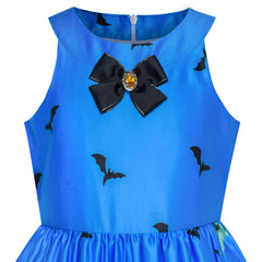 Girls Dress Halloween Witch Bat Pumpkin Costume Halter Dress Size 7-14 Years