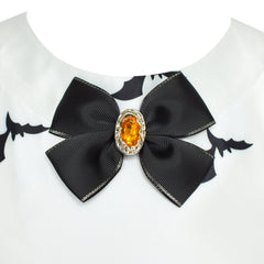 Girls Dress Halloween Witch Bat Pumpkin Costume Halter Dress Size 7-14 Years