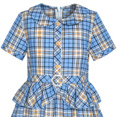 Girls Dress Flower Long Sleeve Cotton Causal Dress Size 3-12 Years