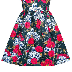 Girls Dress Halloween Witch Bat Pumpkin Costume Halter Dress Size 7-14 Years