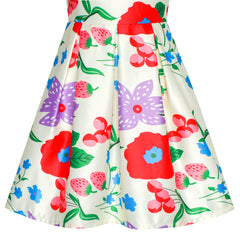 Girls Dress Flower Halter Flare Dress Princess Size 5-14 Years