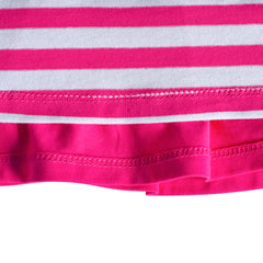 Girls Dress Flower Embroidered Stripe Short Sleeve Size 2-12 Years