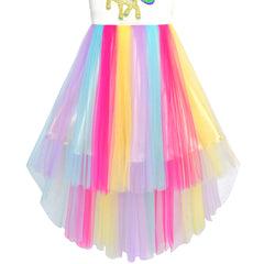 Girls Dress Sequin Backless Floral Hollow Back Lace Wedding Size 3-14 Years