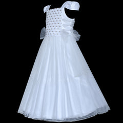 Flower Girls Dress Peach Ruffle Butterfly Wedding Bridesmaid Size 6-14 Years