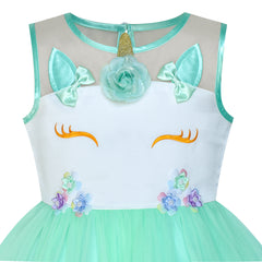 Flower Girls Dress Lace Belted Wedding Party Size 4-14 Years