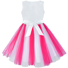 Girls Dress Pleated Tulle Princess Party Wedding Pageant Size 7-14 Years