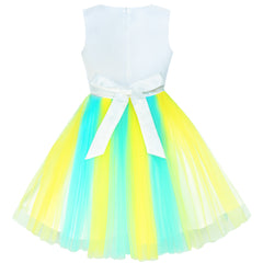 Girls Dress Pleated Tulle Princess Party Wedding Pageant Size 7-14 Years