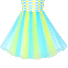 Girls Dress Pleated Tulle Princess Party Wedding Pageant Size 7-14 Years