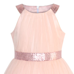 Flower Girls Dress Lace Sequins Sparkling Wedding Bridesmaid Size 5-12 Years