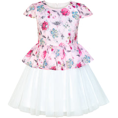 Girls Dress Lace Stripe Collar Party Size 4-14 Years