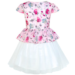 Girls Dress Lace Stripe Collar Party Size 4-14 Years
