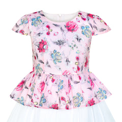 Girls Dress Lace Stripe Collar Party Size 4-14 Years