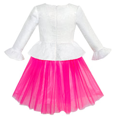 Girls Dress Lace Stripe Collar Party Size 4-14 Years