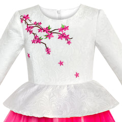 Girls Dress Lace Stripe Collar Party Size 4-14 Years