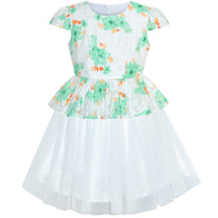 Girls Dress Lace Stripe Collar Party Size 4-14 Years