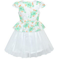Girls Dress Lace Stripe Collar Party Size 4-14 Years