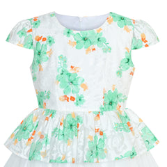 Girls Dress Lace Stripe Collar Party Size 4-14 Years