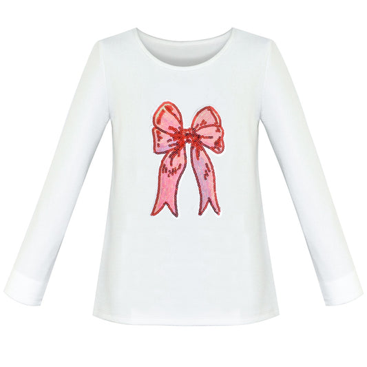 Girls T-shirt Striped School Uniform White