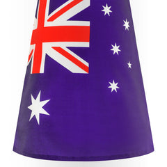 Girls Dress Australia National Flag National Day Color Contrast Size 4-14 Years