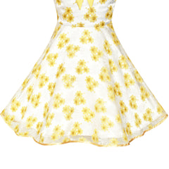 Flower Girls Dress Lace Sequins Sparkling Wedding Bridesmaid Size 5-12 Years