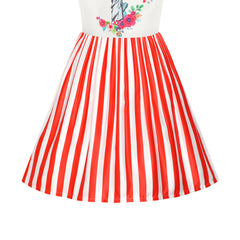 Girls Dress Flower Halter Flare Dress Princess Size 5-14 Years