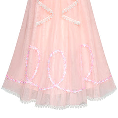 Girls Dress Sleeveless Halter Flower Multi Layer Chiffon Size 3-14 Years