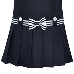 Girls Dress Short Sleeve Pleated Skirt School Uniform Size 4-12 Years