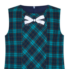 Girls Dress Tartan Back School Uniform Pocket A-line Dress Size 2-10 Years