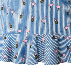 Girls Cold Shoulder Dress Denim Cowboy 3/4 Sleeve Size 2-12 Years