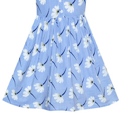 Girls Dress Dot Square Collar Lace Trim Puffy Skirt Bud Short Sleeve Size 4-12 Years