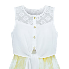 Girls Dress Chiffon Floral High-Low Tie Waist Party Princess Size 7-14 Years