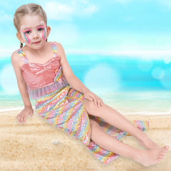 Girls Dress Mermaid Princess Costume Halloween Party Dress Size 2-8 Years