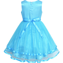 Flower Girls Dress Belted Wedding Party Bridesmaid Size 4-14 Years