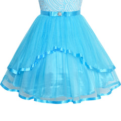 Flower Girls Dress Belted Wedding Party Bridesmaid Size 4-14 Years