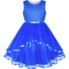 Flower Girls Dress Belted Wedding Party Bridesmaid Size 4-14 Years