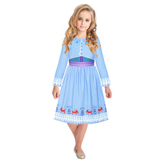 Girls Dress Snow Queen 2 Elsa Anna Costume Birthday Party Size 4-12 Years