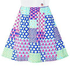 Girls Dress Cold Shoulder Ruffle Cotton Casual Sundress Size 4-8 Years