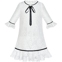 Girls Dress Lace Floral Hi-low Off Shoulder Pageant Bridesmaid Size 4-12 Years