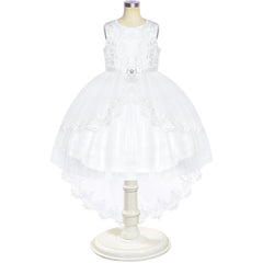 Flower Girl Dress Lace Hi-low Skirt Wedding Pageant Size 6-14 Years