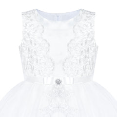 Flower Girl Dress Lace Hi-low Skirt Wedding Pageant Size 6-14 Years