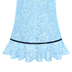 Girls Dress Lace Floral Hi-low Off Shoulder Pageant Bridesmaid Size 4-12 Years